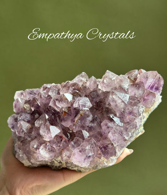 Titanium-Infused Amethyst Crystal Cluster